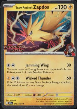 Destined Rivals Team Rocket's Zapdos [Stamped] Pokémon card